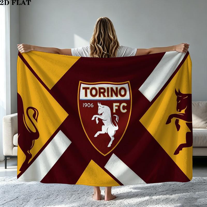 Torino Fc Print Flannel Blanket High Quality Warm Comfortable Cover for All Seasons Perfect for Gifts Home Decor