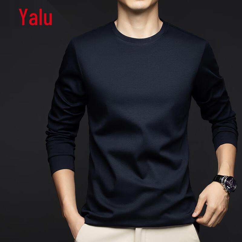 Yalu Men's Anti-Wrinkle Cotton Blend Long-Sleeve T-Shirt