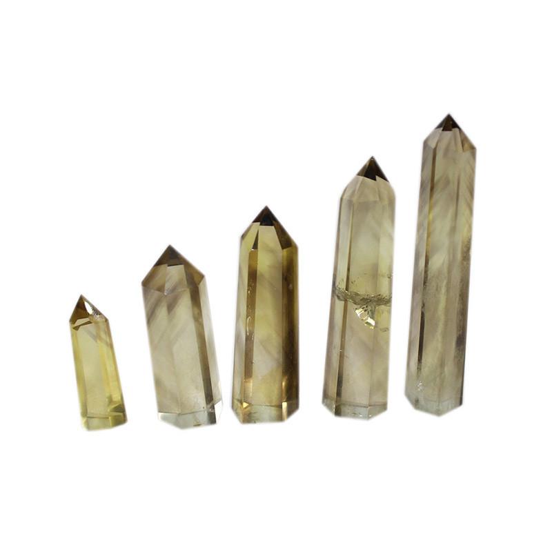 Citrine Natural Smokey Quartz Obelisk Crystal Wand Point Healing Decor Home