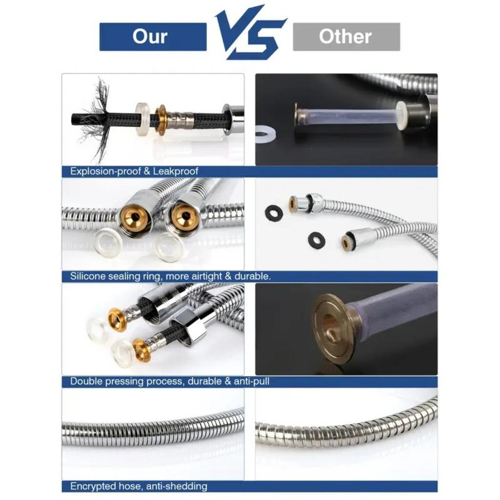 1 buc 2M Tub Prelungitor Furtun Inox Baie Duș Tub Prelungitor Conductă Apă Tub Aspirator Accesorii Baie