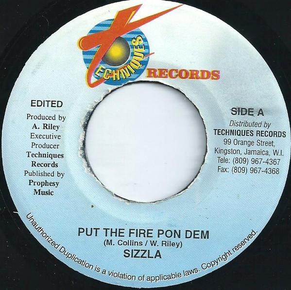 

7inch Record SIZZLA - Put The Fire Pon Dem none Techniques 2001 Jamaica Reggae, Ska & Dub Used