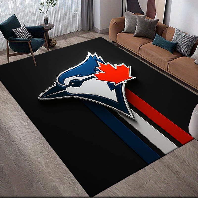 Čtvercový koberec s flanelovým vzorem Toronto Blue Jays, Kusový koberec, Koberec pro obývací pokoj, ložnici, pohovku, hernu, Protiskluzová podložka