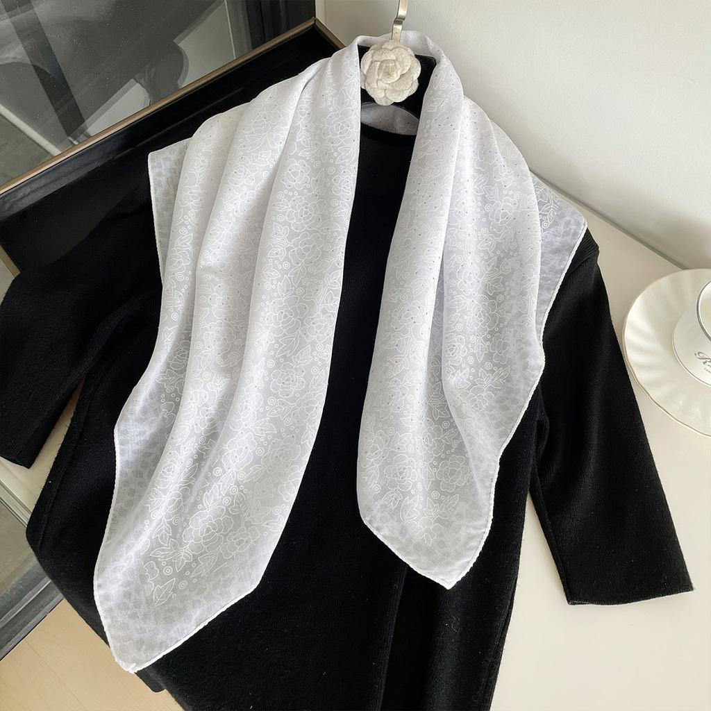 Luxury Silk Shawl Square Scarf for Women Satin Fashion Print Hijab Wraps Neckerchief Female Hair Bands Ribbon Headband Bandana