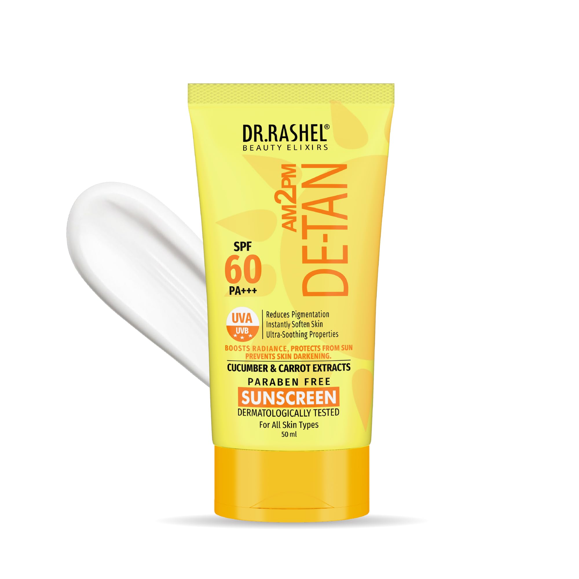 Dr.Rashel ДЕ-ТАН СОЛНЦЕЗАЩИТНЫЙ КРЕМ SPF 60 PA+++ УЛЬТРА-УСПОКАИВАЮЩИЙ С ЭКСТРАКТАМИ ОГУРЦА И МОРКОВИ (50 мл)