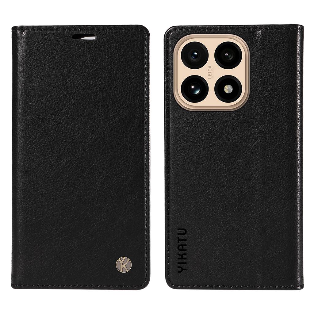 For Xiaomi 15T Wallet Case YIKATU YK-006 Magnetic Closure Leather Phone Cover Litchi Texture