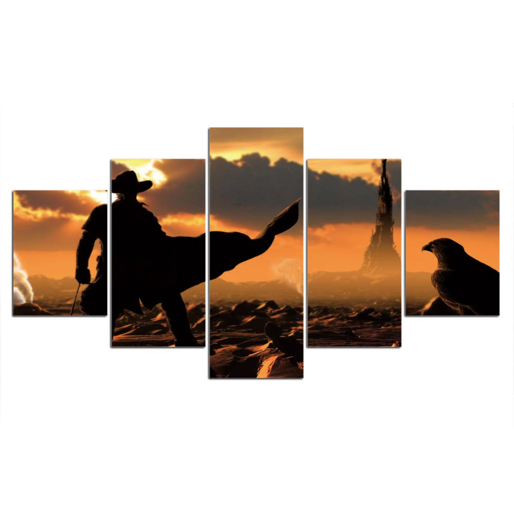 

No Framed Canvas 5Pcs The Dark Tower Movie Pictures Wall Art Posters Home Decor Accessories Living Room Decoration Paintings 20x35 20x45 20x55cm