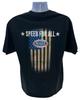 NHRA Drag Racing Speed For All American Flag Black T-Shirt