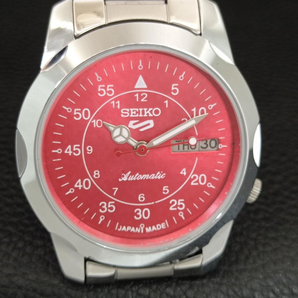 SEIKO 5 AUTOMATIC 7009A VINTAGE REFURBISHED JAPAN MENS RED DIAL WATCH a445891-1