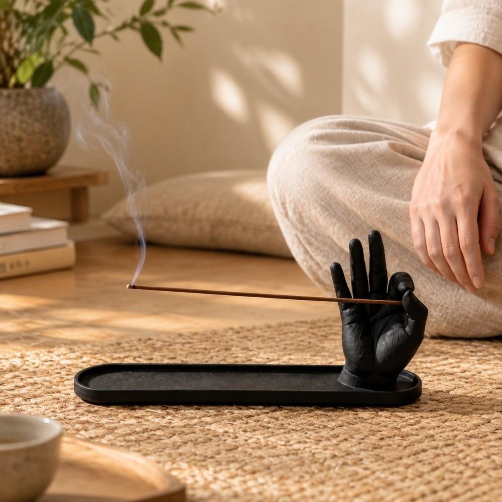 Decorative Hand Shape Incense Holder 3D Printed Hand Gesture Incense Burner Incense Tray Bedroom