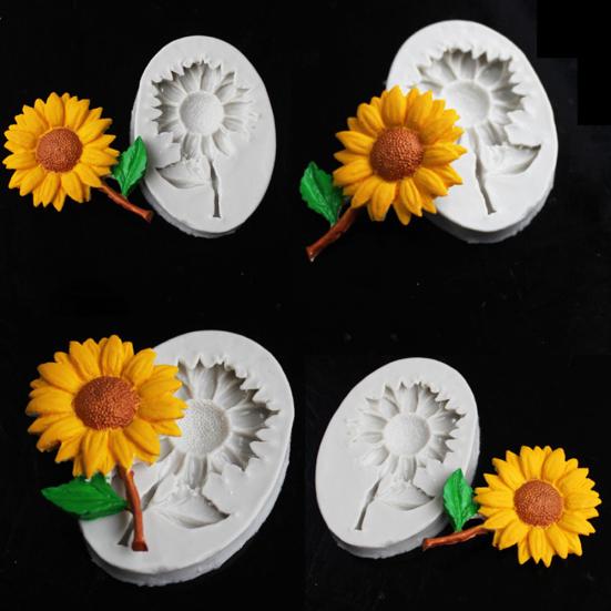 Solros Silikon Kakform Fondant Choklad Polymerlera Dekorationsverktyg