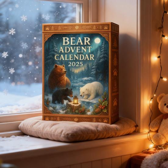 Bear 2025 Christmas Countdown Box 24-Day Countdown Calendar Unique Decoration for Holiday Entertainment Gatherings And Parties