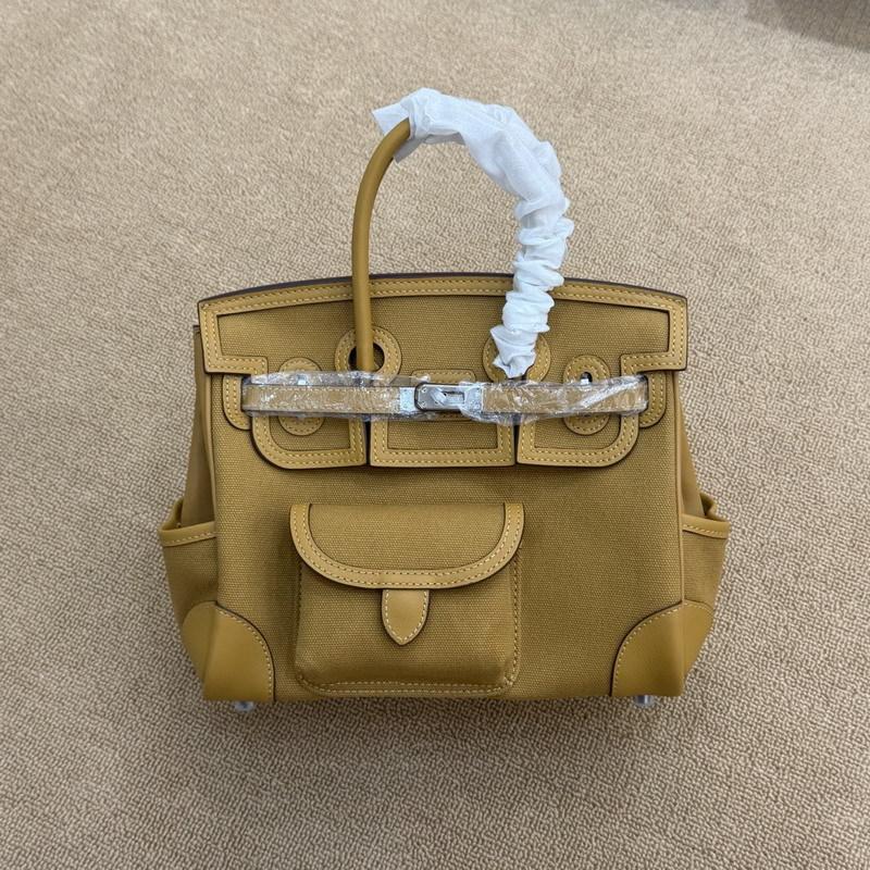 New 25CM Cargo-Swift leather with canvas pocket leather shoulder strap