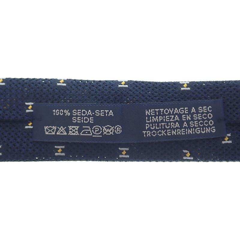 HERMES  H153821T-07  Tie Navy/Marin Silk Mens