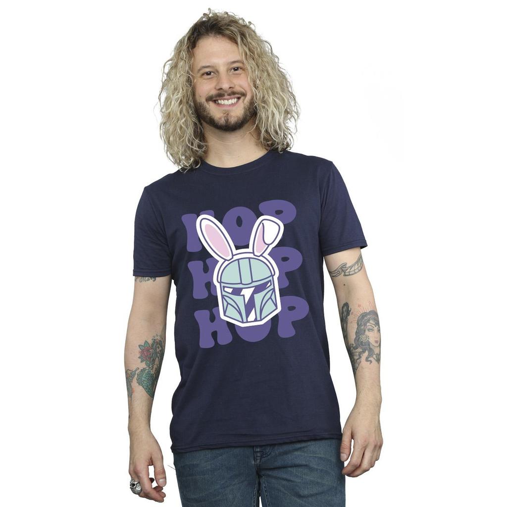 STAR WARS Mens The Mandalorian Hop Into Easter T-Shirt