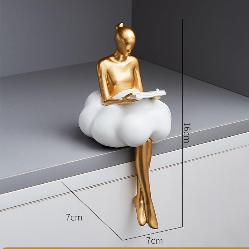 

Creative Cute Girl Figurine statues for Home Decorations, Simulation Resin Crafts, Office, Wine Cabinet, Study, Living Room, 1Pc