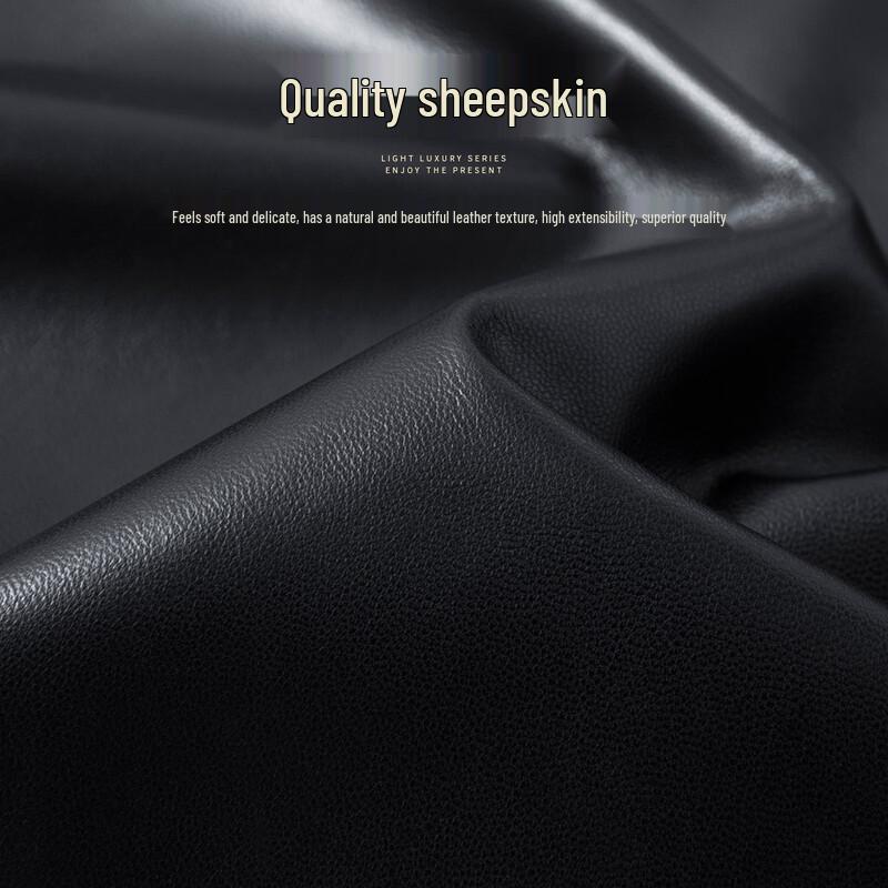 Fu Ting Men's Luxury Sheepskin Leather Baseball Jacket