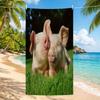 1PC Pig Pattern Beach Towel, Microfiber Quick-Dry High Absorbent Soft Lightweight Towel for Yoga Camping Travel