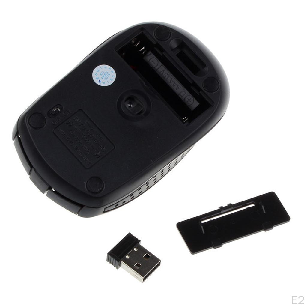 2.4GHz Optical Mouse USB 2.0 Receiver 6Button 1800dpi For PC Black
