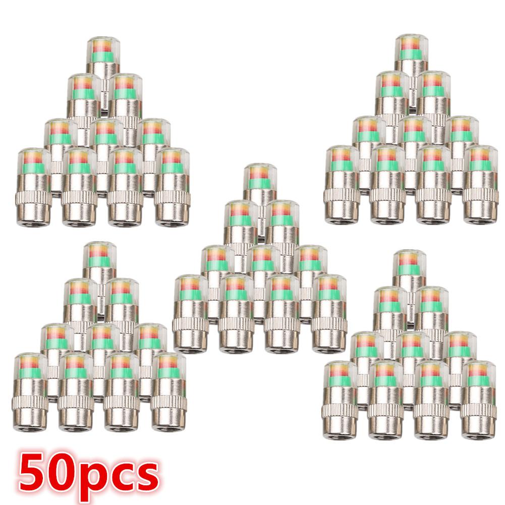 

50 шт. Индикатор давления в шинах автомобиля, манометр для шин, индикатор оповещения, мониторинг крышки клапана, датчик внешнего обнаружения клапана