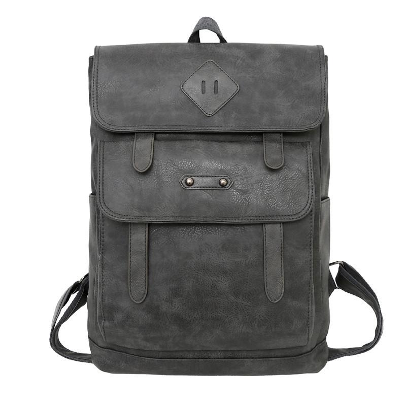 New Soft Leather Business Commuter Backpack Large Capacity Computer Schoolbag Versatile College Style Backpack