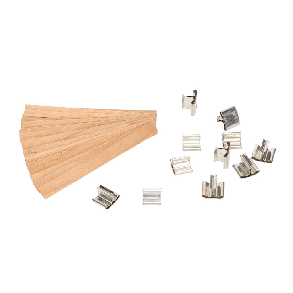 33Pcs Wood Candle Wicks Handcraft DIY Degradable Eco Friendly Smokeless Candle Wicks with Base for DIY Candle Making