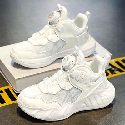 Scarpe da basket bianche per ragazzi estate 2025 nuove scarpe per bambini scarpe sportive bianche piccole rete traspirante bambini più grandi e studenti