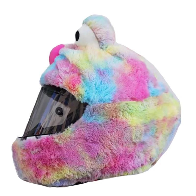 Motorcycle Helmet Covers Cartoon Plush Helmet Protective Cover Helmet Full Face Covers For Funny Personalized Riding Helmets
