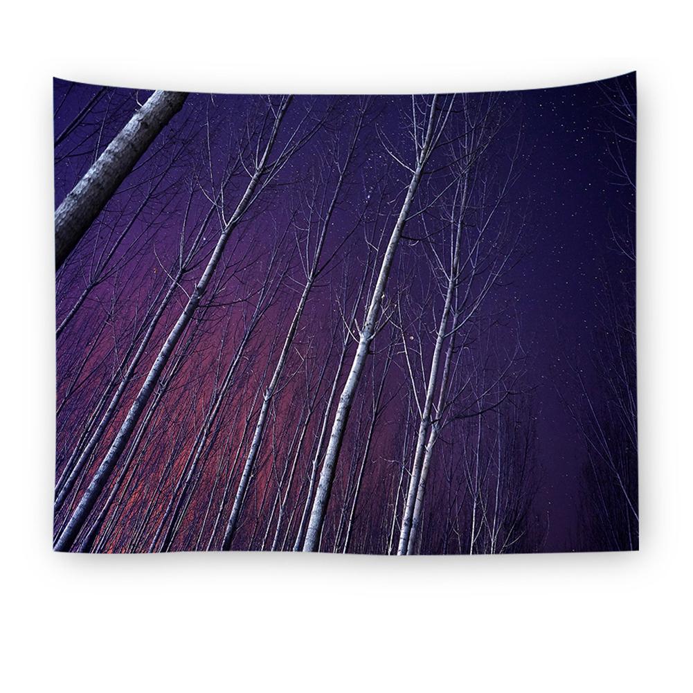 Digital Forest Starry Night Sky Printing Wall Hanging Tapestry Home Decoration
