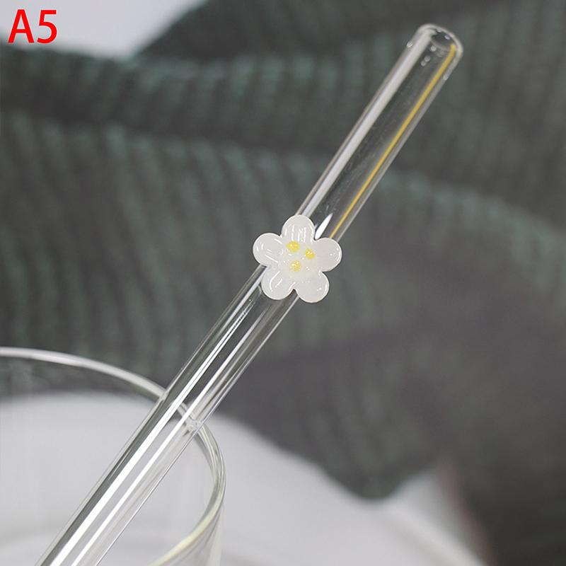 Květinová skleněná brčka Opakovaně použitelná brčka na pití Roztomilé brčko na festivalovou párty Svatbu Koktejlový bar Pláže