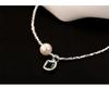 Banyan Tree S925 Silver Luxury Square Bead Anklet - High-End Women's Emerald Foot Jewelry