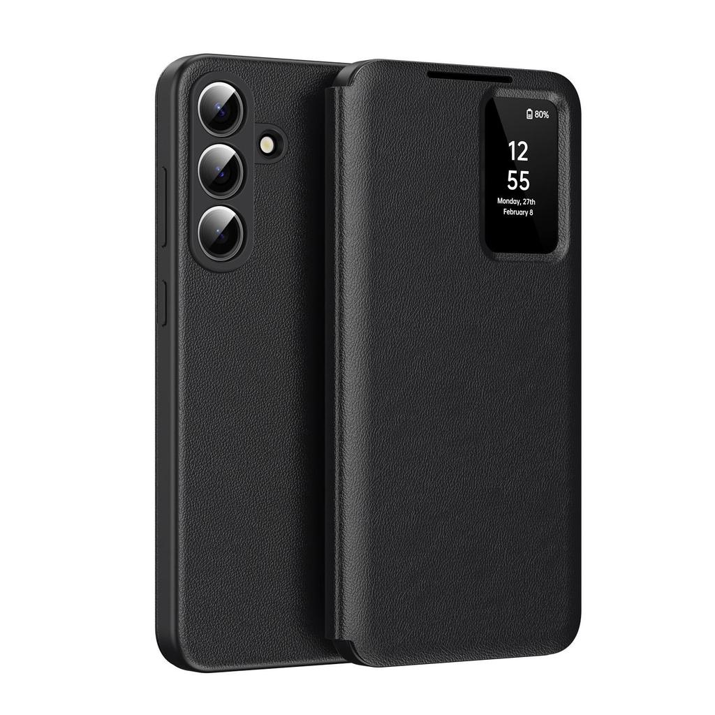 Flip Case for Samsung Galaxy S26 Ultra S25 S24 S23 S22 Plus FE , Smart Window S View PU Leather Card Holder Wallet Cover