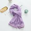 Cashmere Wool Scarf Women's Autumn and Winter High End Solid Color Ball Scarf Versatile Shawl Wool Ball Imitation Cashmere Scarf