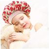 Kids Shower Cap 3 Pack, Stretch Sleep Cap, Baby Bath Hat, Adjustable Waterproof Shower Cap for Hair Care, Soft Satin Material