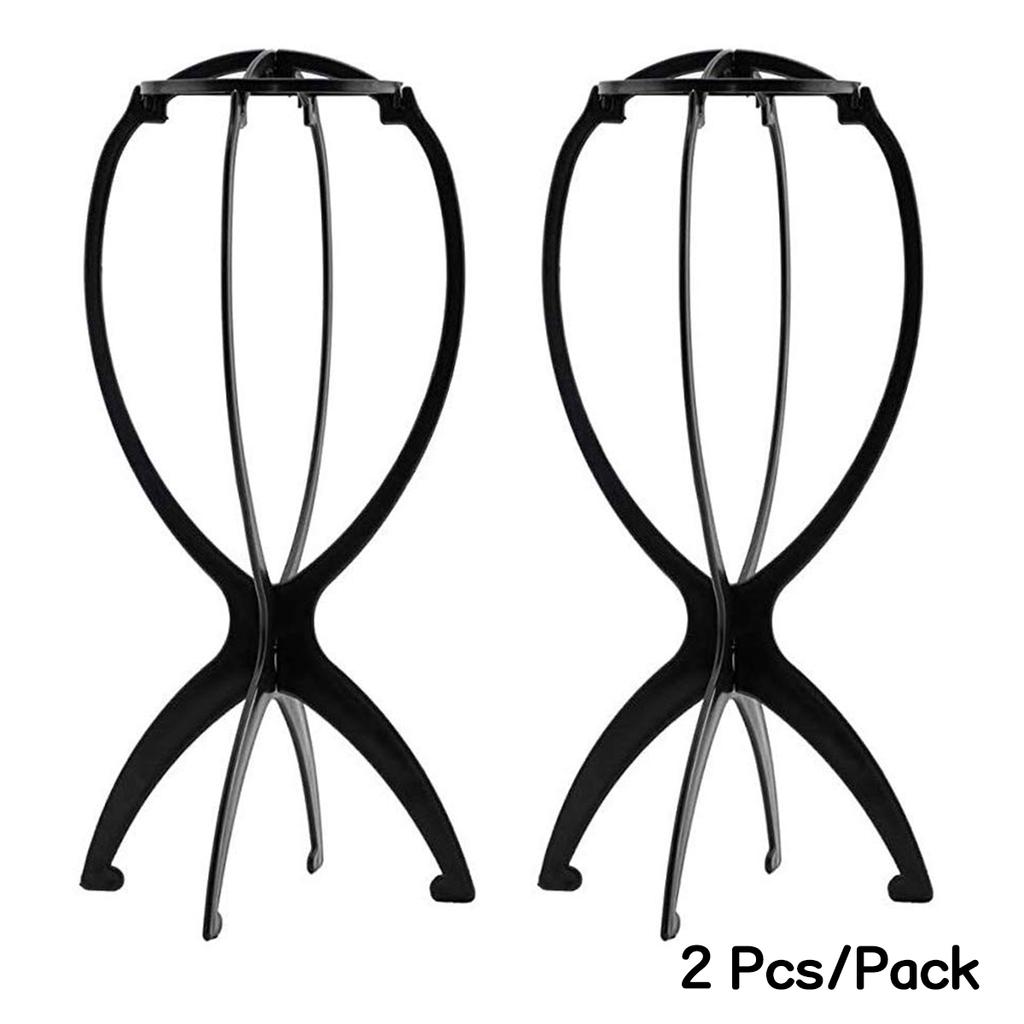 2PCS Wig Stand Collapsible Wig Holder Durable Wig Display 13.8 Inch Tool Travel Wig Stand for All Wigs