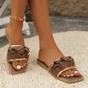 Hot Selling Versatile Women's Slippers Open Toe Summer Beach Comfortable Flat Bottom Square Toe Casual Outer Shoes for Women