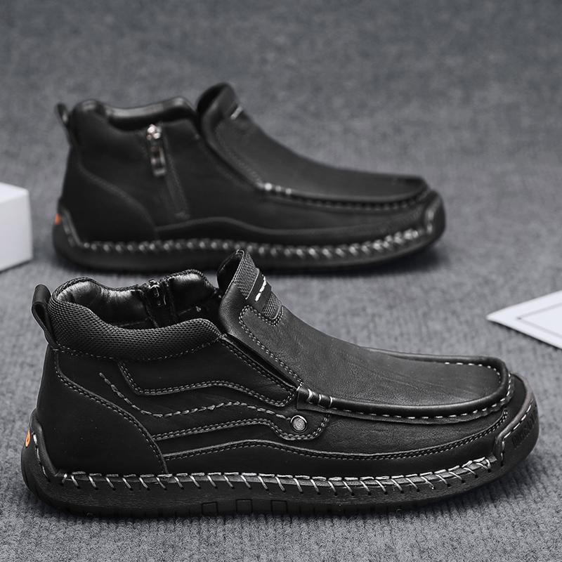 38-48 Handgefertigte Echte Lederstiefel Herrenschuhe Bequeme Stiefeletten Für Herren Freizeitschuhe Große Größen Werkzeugschuhe