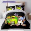 My Singing Monsters Pattern Bedding,Quilt Set Quilt Cover Pillowcase Home Birthday Gift (1 * Duvet Cover + 2 * Pillowcase, Without Core)