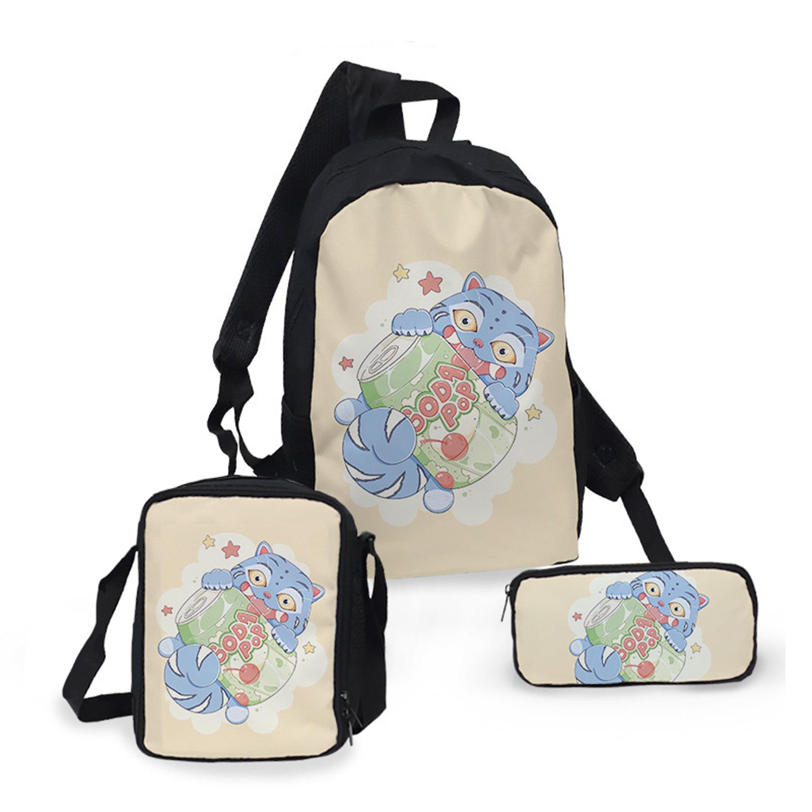 

Girls Backpack College Style Large Capacity Lightweight Travel Backpack Bag Three-Piece Set One Size