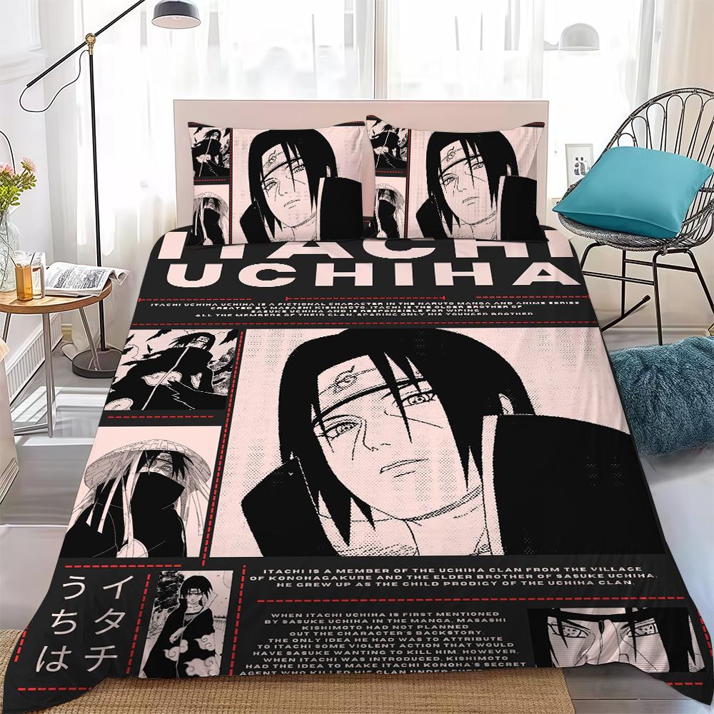 Itachi U-Uchiha Duvet Cover Set Home Style Bedding Soft Laundry Cotton Bed 3 Piece Set Student Dormitory Gift
