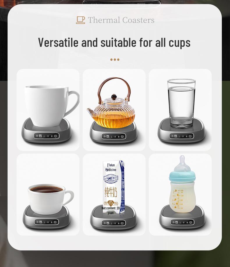 Smart Heated Cup Mat for Coffee & Milk - Desktop Temperature Control for Home & Office