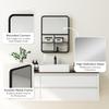 Rectangular Wall Mirror with HD Glass - Black