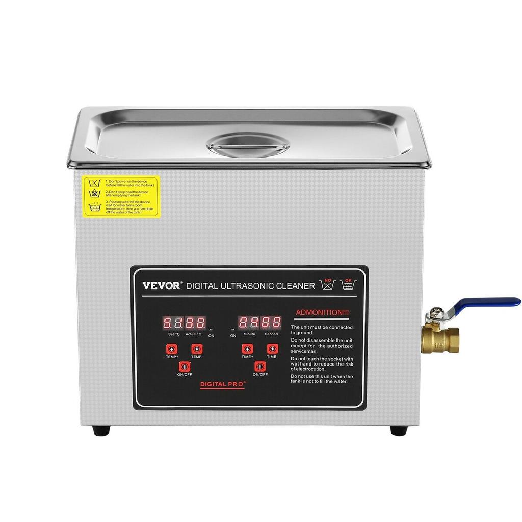 Ultrasonic Cleaner with Digital Timer & Heater, Professional Ultra Sonic Jewelry Cleaner, Stainless Steel Heated Cleaning Machine for Glasses Watch