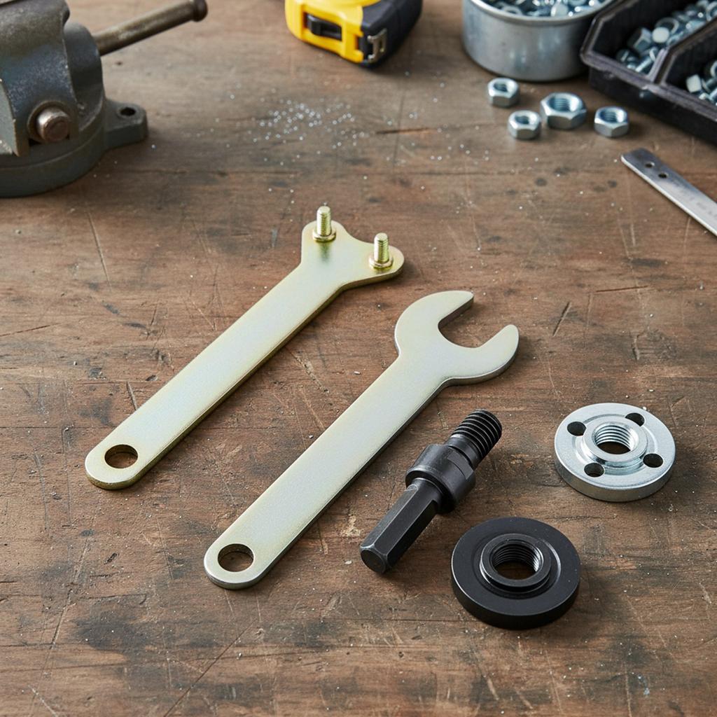 10mm Grinding Connection Adapter with Metal Lock Nut/Connecting Rod 5 in 1 Angle Grinder Adapter for Cutting Disc Wheel Adapter
