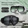 Fashion Swimming Goggles Large Frame Gradient Lenses Anti-fog HD Waterproof Professional Silicone Swim Glasses