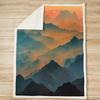 Mountain Sunset Landscape Blanket Soft Sherpa Throw Nature Art Decor Cozy Living Room Sofa Bedding Home Decoration
