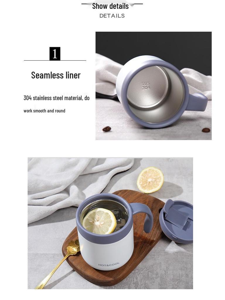 Stainless Steel Insulated Coffee Mug with Handle for Men and Women