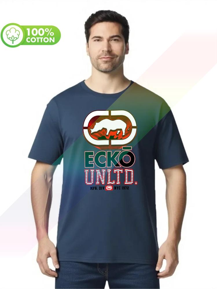 100% Cotton Round Neck Heavy Weight Men's T-shirt Ecko_unltd Novelty Short Sleeve O Neck Cotton Casual Plus Size S-xxxl