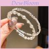 Vintage Silver Pearl Beaded Open Bracelet With Rhinestone Embellishments For Elegant Women