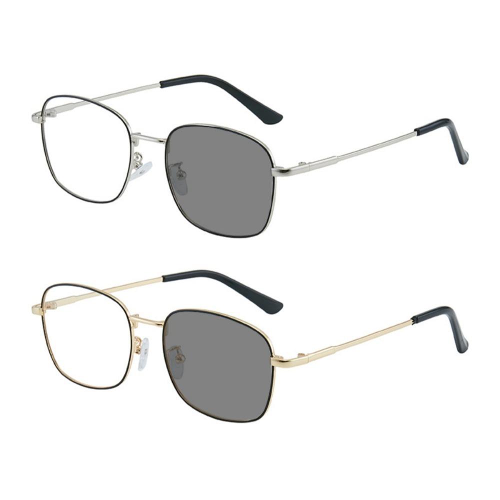 1/2PCS Photochromic Glasses 2 in 1 Anti Blue Light Anti Radiation PC Frame Eyeglasses for Women Unisex