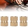 100Pcs Knurl Insert Nut Brass Double Pass Embedded Fastener HandMade Accessories M6x10x8